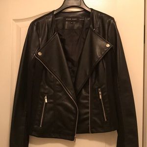 New beautiful black leather jacket